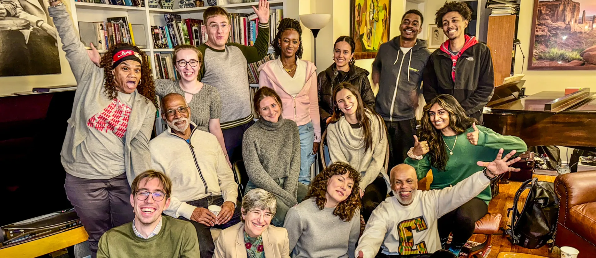 This image shows the co-designers, instructors, and students of CCPJ coming together for the last class of the Fall Semester of 2024. 
