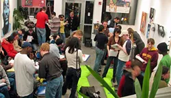 group of people in a room