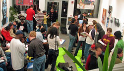 group of people in a room