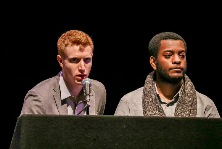 two boys on panel